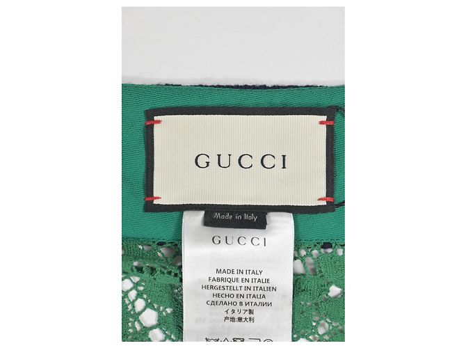 Gucci Encaje Ribeteado Rayas Web en Algodón Verde - vista 8