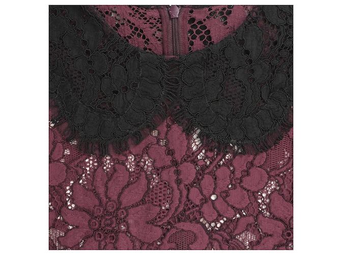 Blusa de algodón burdeos con mangas 3/4 de encaje floral Dolce & Gabbana Roja - vista 4