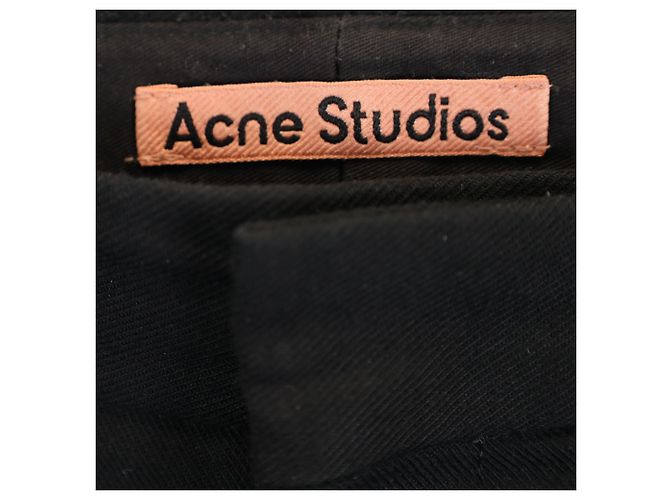 Pantalones rectos de algodón negro Acne Studios - vista 2