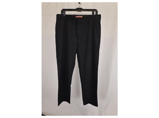Pantalones rectos de algodón negro Acne Studios - vista 4