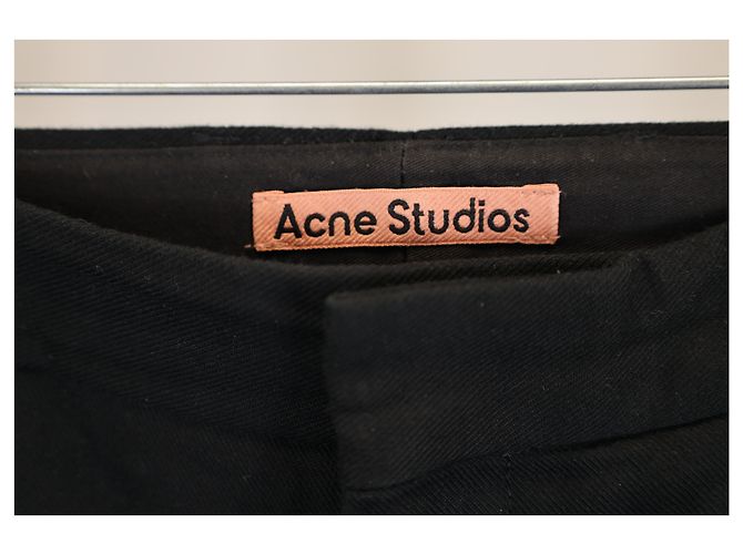 Pantalones rectos de algodón negro Acne Studios - vista 5