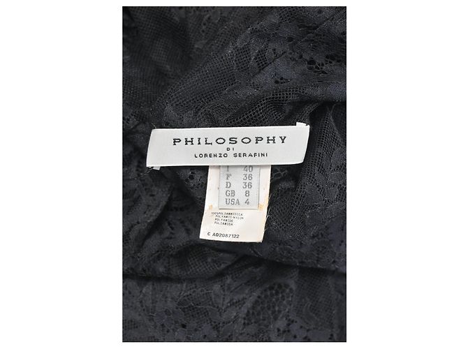 Autre Marque Philosophie von Lorenzo Serafini Rüschenspitzenbluse aus schwarzem Polyamid - Ansicht 19