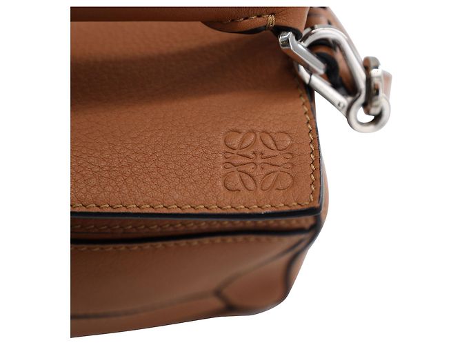 Sac Mini Puzzle Loewe en cuir de veau tan Marron - vue 14