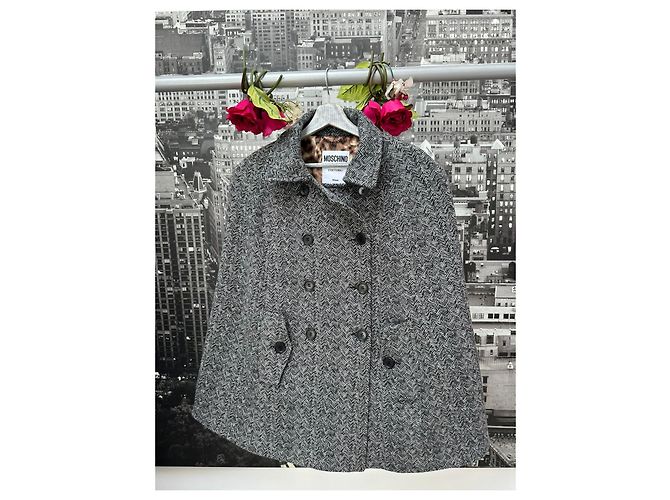 Abrigo Moschino de lana negro oversize - vista 11
