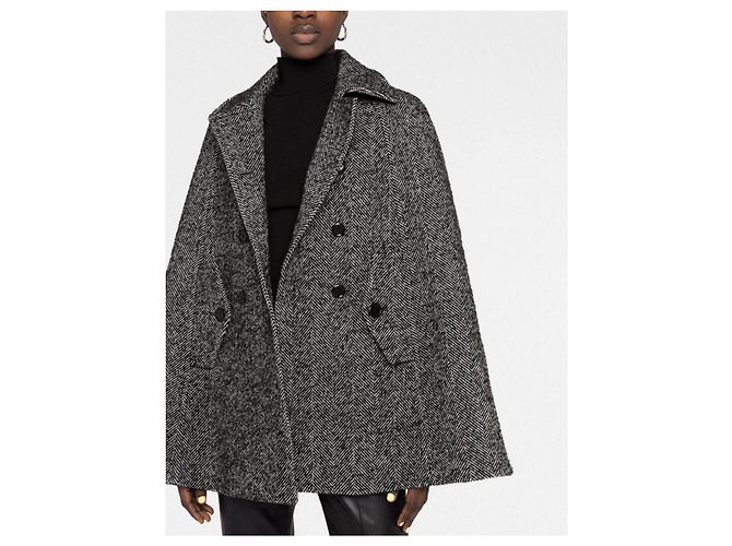 Abrigo Moschino de lana negro oversize - vista 3