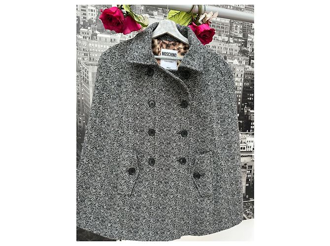 Abrigo Moschino de lana negro oversize - vista 4