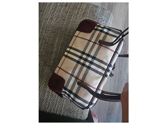 Burberry Borsa in velluto Haymarket. - vista 5