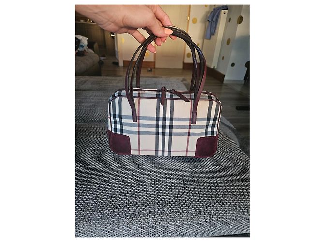 Burberry Borsa in velluto Haymarket. - vista 8