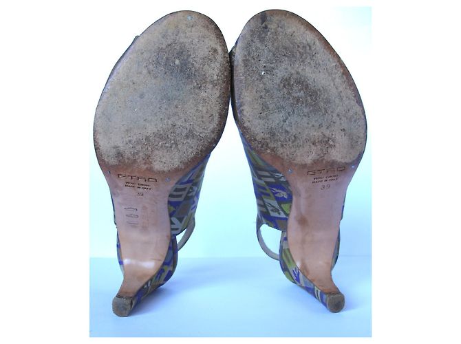 ETRO-Logo Stiletto-Absätze Beige Grau Hellgrün Dunkelviolett - Ansicht 10