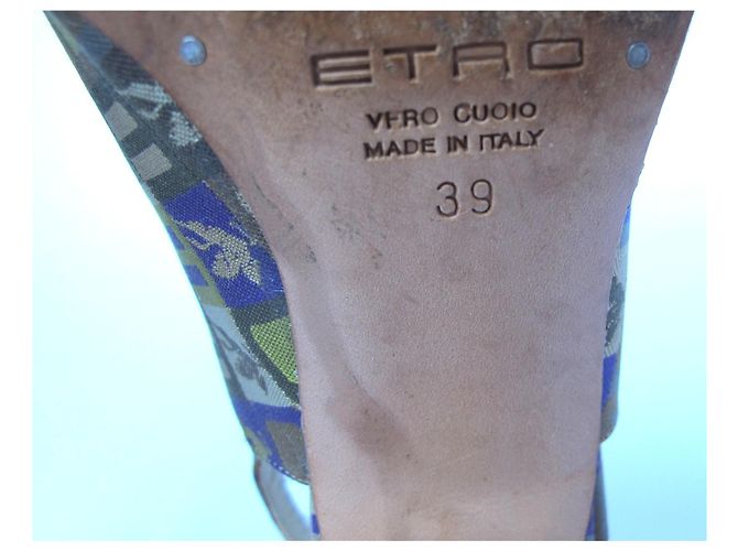 ETRO-Logo Stiletto-Absätze Beige Grau Hellgrün Dunkelviolett - Ansicht 11
