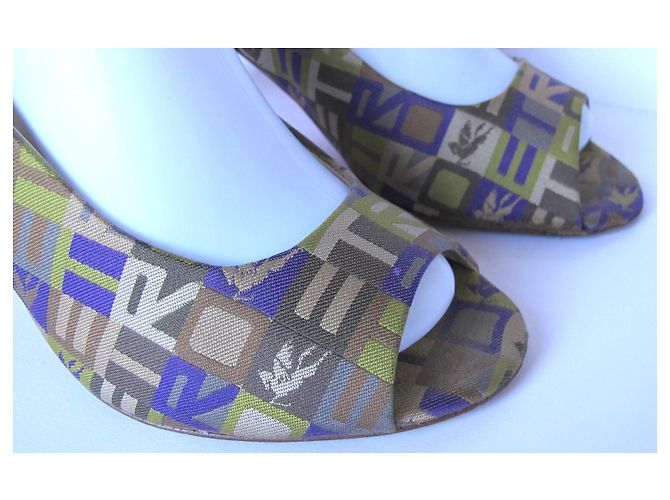 ETRO-Logo Stiletto-Absätze Beige Grau Hellgrün Dunkelviolett - Ansicht 5