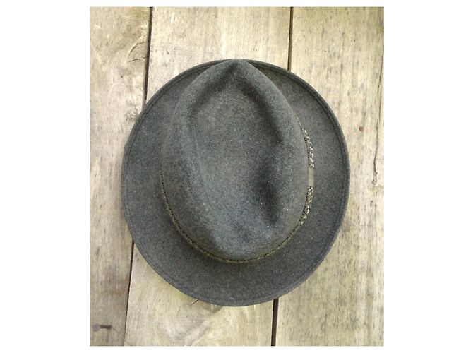 Autre Marque Pork Pie Hat Rabbit Felt Grey - view 3