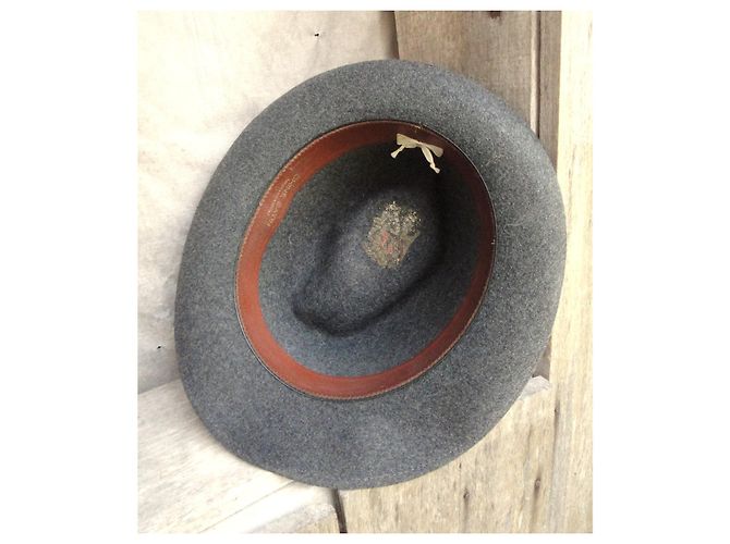 Autre Marque Pork Pie Hat Rabbit Felt Grey - view 4