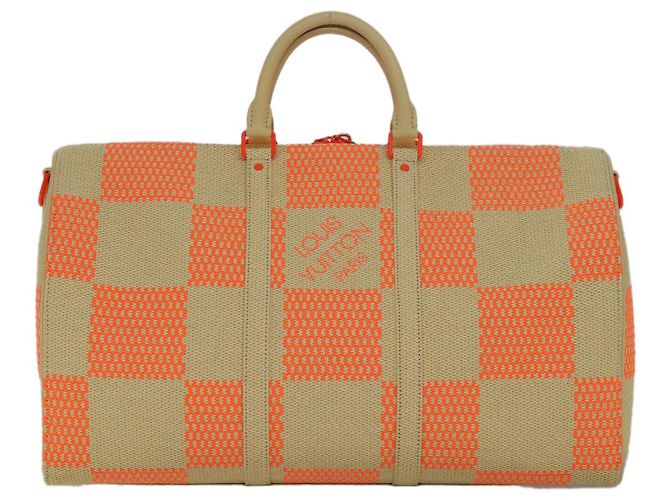 LOUIS VUITTON Borsa Keepall Bandoulière 50 Damier Giant Beige M57419 Auth 78074S - vista 2