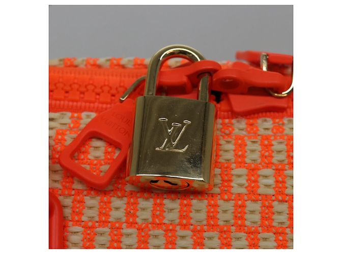 LOUIS VUITTON Borsa Keepall Bandoulière 50 Damier Giant Beige M57419 Auth 78074S - vista 9