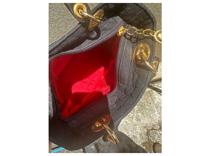 Borsa a mano Christian Dior Lady Dior Nera in Tela Nero - vista 6