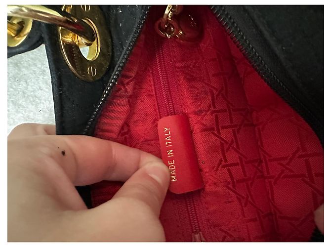 Borsa a mano Christian Dior Lady Dior Nera in Tela Nero - vista 8