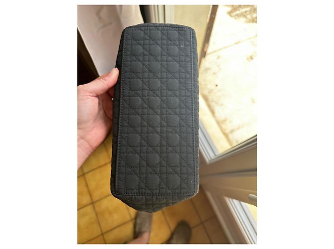Borsa a mano Christian Dior Lady Dior Nera in Tela Nero - vista 9