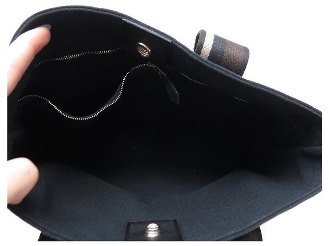 Hermès BAG HERMES TROCA PM IN CANVAS E PELLE TOTE NERA Nero - vista 6