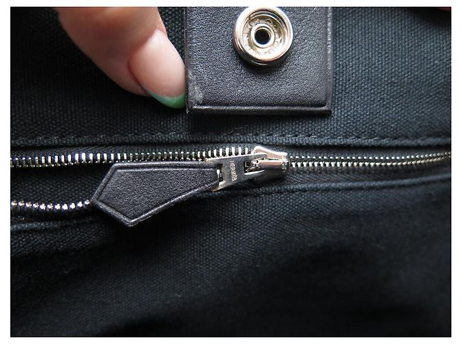 Hermès BAG HERMES TROCA PM IN CANVAS E PELLE TOTE NERA Nero - vista 8