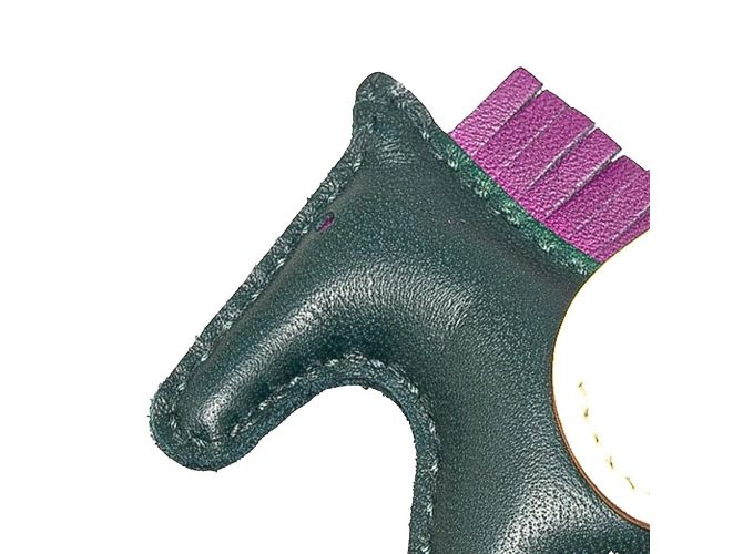 Hermès Charm per borsa Hermes Rodeo Pegasus PM in verde e viola Porpora - vista 4