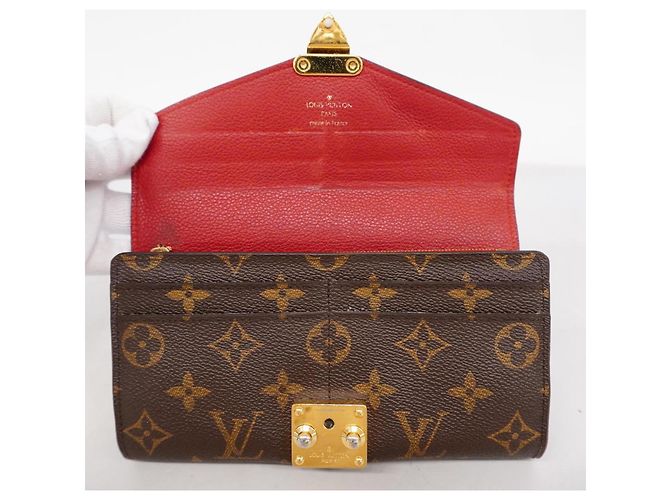 Lange Geldbörse Louis Vuitton Monogram Pallas M58414 Braun Fuschia - Ansicht 15