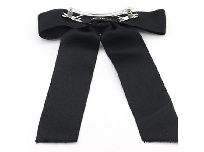 Timeless Clip per capelli in raso nero Chanel per donne - vista 2