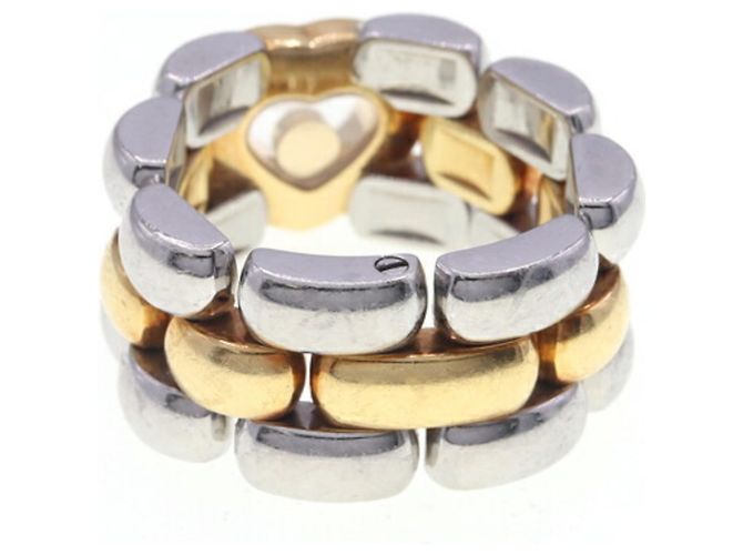Anello Chopard Happy Diamond Heart in oro giallo 18K e acciaio inossidabile - vista 2