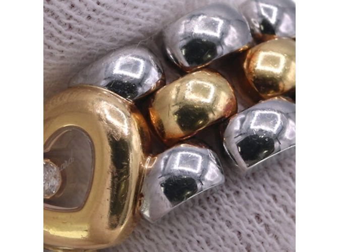 Anello Chopard Happy Diamond Heart in oro giallo 18K e acciaio inossidabile - vista 4