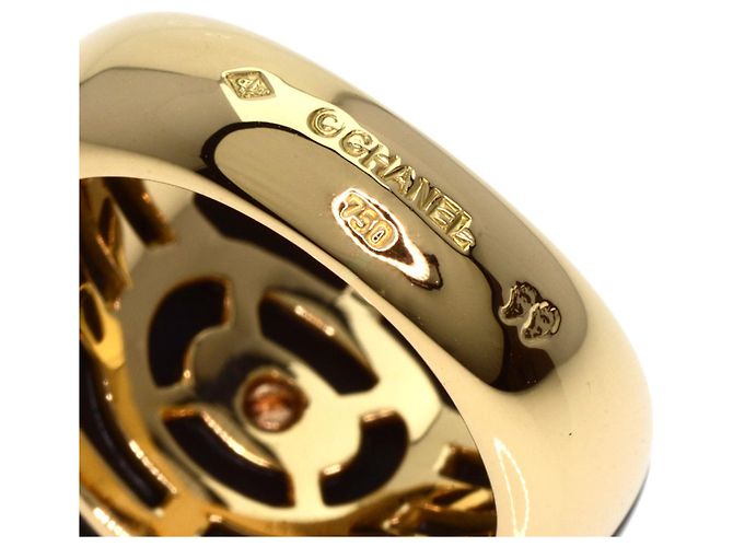 Timeless Anello in oro giallo 18K con calcedonio bianco, onice e diamanti per donne Chanel - vista 6
