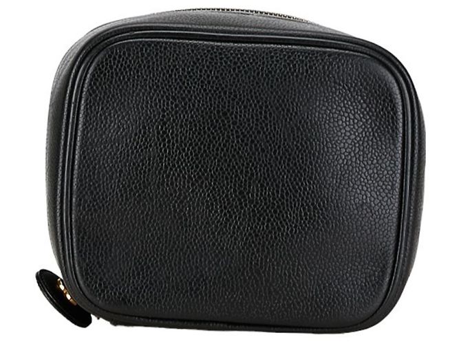 Borsa a mano Vanity in pelle caviar Chanel nera e oro Nero D'oro - vista 4