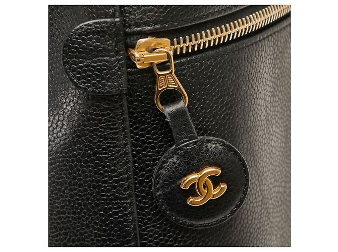 Borsa a mano Vanity in pelle caviar Chanel nera e oro Nero D'oro - vista 5