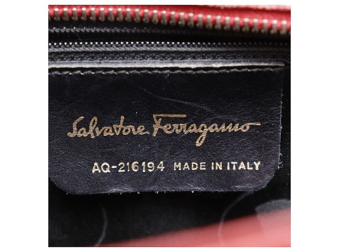 Borsa a Spalla Gancini Salvatore Ferragamo - Pelle Rossa Rosso - vista 15
