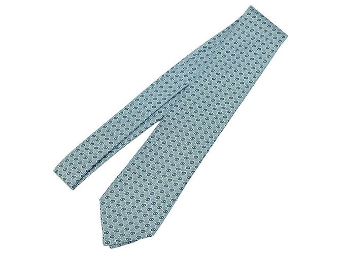 Silk In Hermès Hermes Light Blue Silk Cravat - view 2