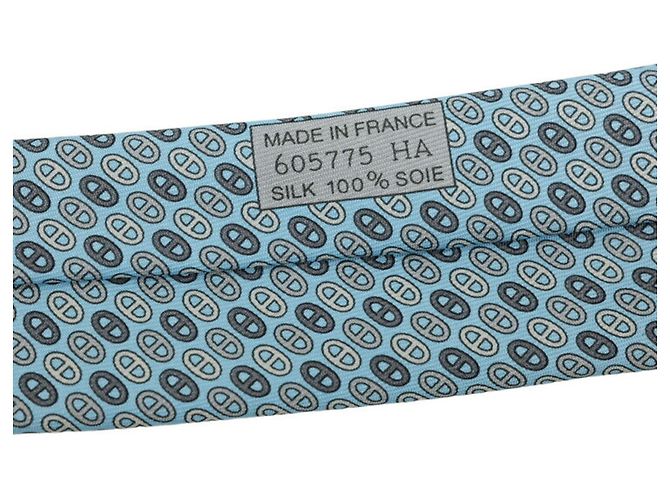 Silk In Hermès Hermes Light Blue Silk Cravat - view 6