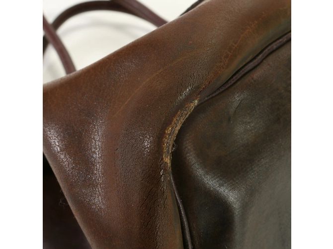 Hermès Borsa a spalla in pelle Hermes Garden PM Marrone - vista 10