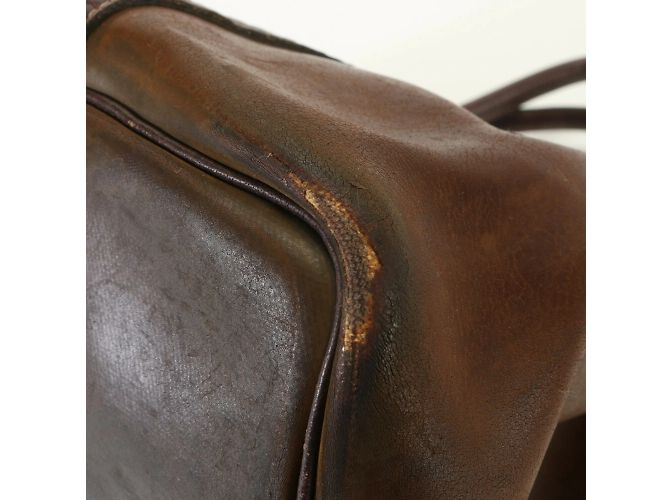 Hermès Borsa a spalla in pelle Hermes Garden PM Marrone - vista 11