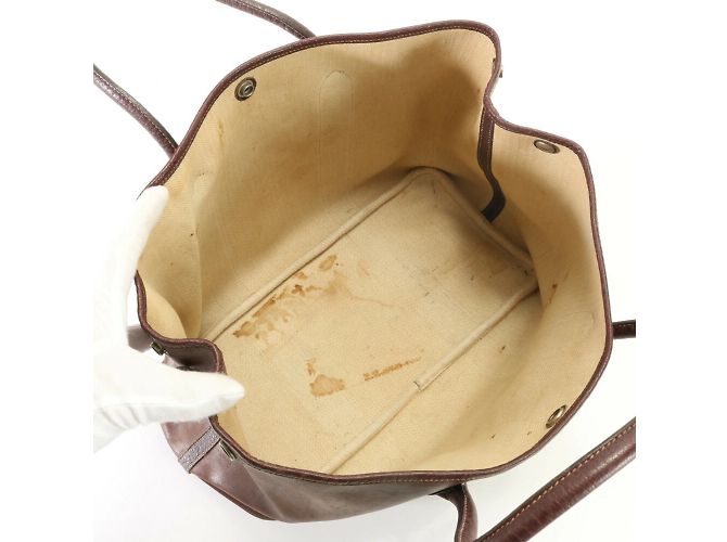 Hermès Borsa a spalla in pelle Hermes Garden PM Marrone - vista 12