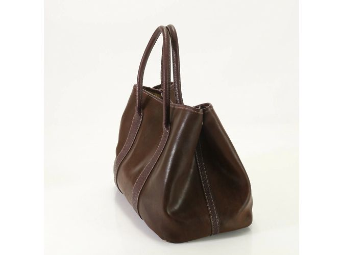 Hermès Borsa a spalla in pelle Hermes Garden PM Marrone - vista 3