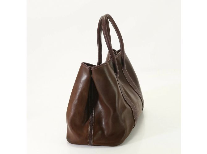 Hermès Borsa a spalla in pelle Hermes Garden PM Marrone - vista 4