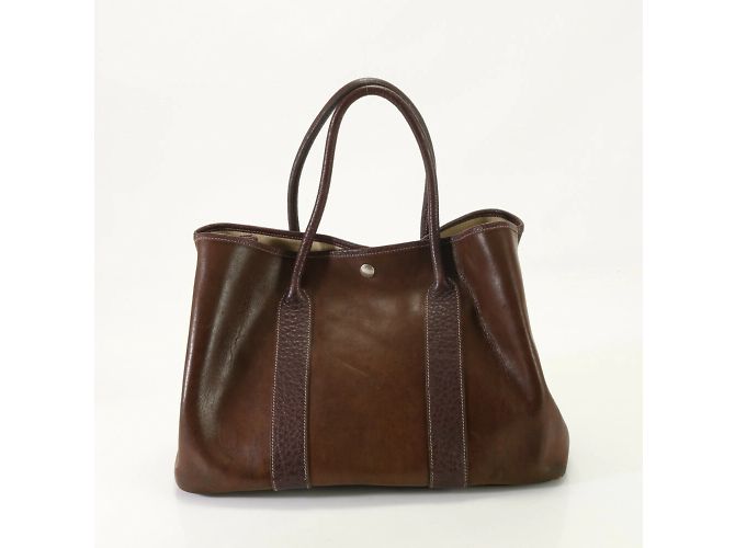Hermès Borsa a spalla in pelle Hermes Garden PM Marrone - vista 5