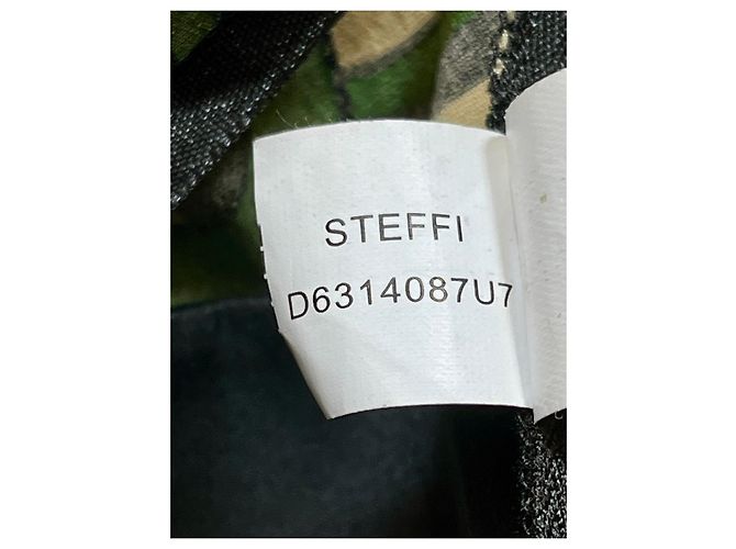 Diane Von Furstenberg Vintage Steffi Kleid von DvF mit Bischofärmeln Schwarz Golden Grün - Ansicht 4