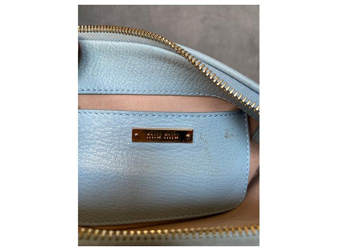 Borsa a spalla Miu Miu Camera azzurro pelle Blu chiaro - vista 18