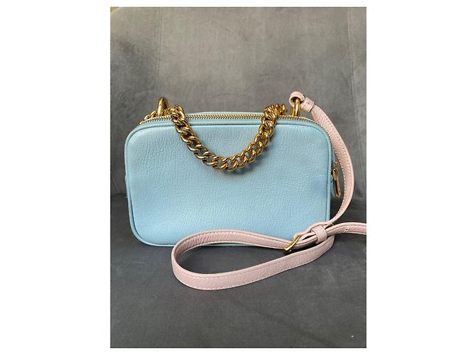 Borsa a spalla Miu Miu Camera azzurro pelle Blu chiaro - vista 5