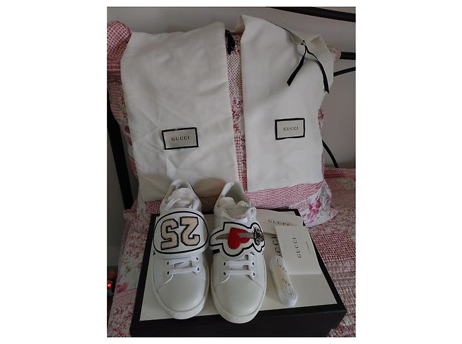 Sneaker Gucci Ace in pelle bianca Bianco - vista 2