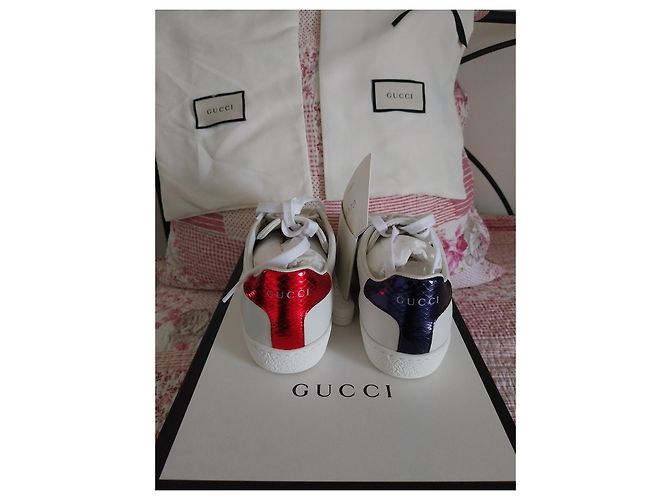 Sneaker Gucci Ace in pelle bianca Bianco - vista 3