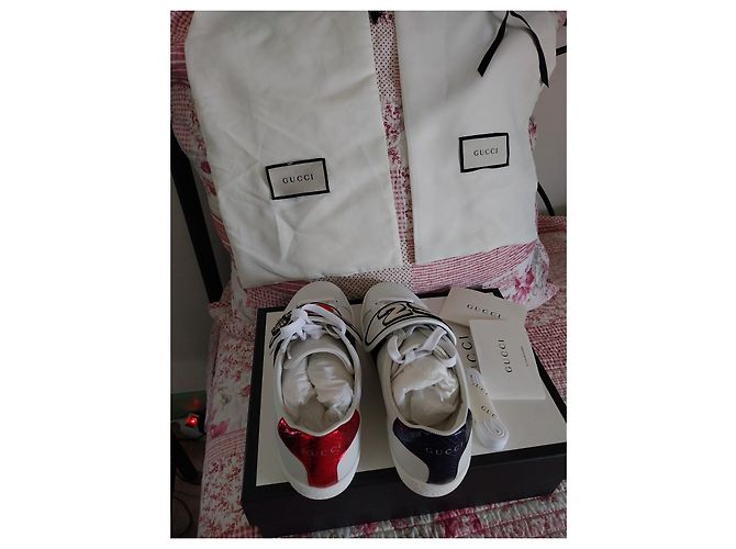 Sneaker Gucci Ace in pelle bianca Bianco - vista 4