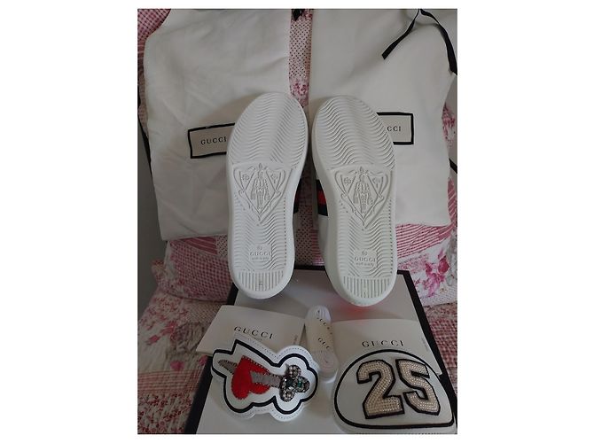 Sneaker Gucci Ace in pelle bianca Bianco - vista 7