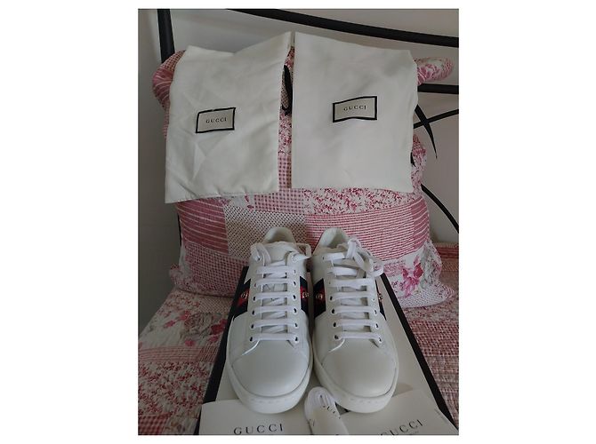 Sneaker Gucci Ace in pelle bianca Bianco - vista 8