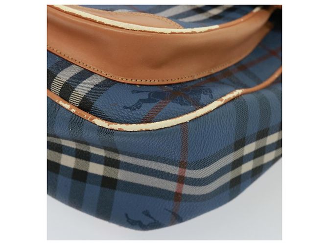 Autre Marque Borsa a spalla Burberrys Nova Check in pelle PVC blu Auth 78851 Beige - vista 14